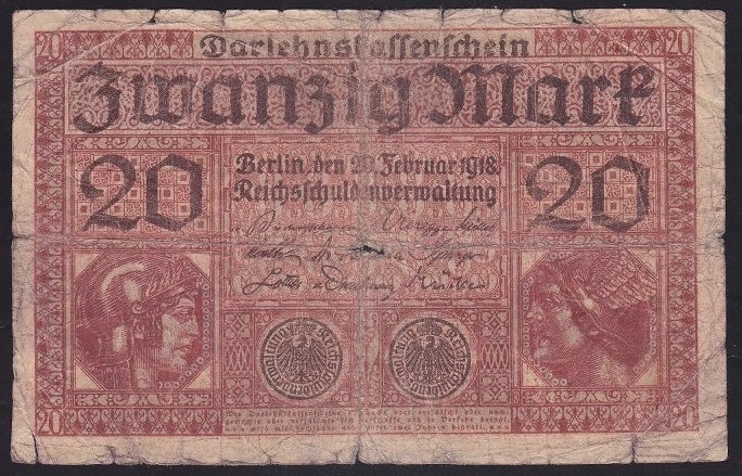 ALMANYA 20 MARK 1918 TEMİZ