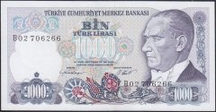 7.EMİSYON 1.TERTİP 1000 LİRA B02 706266 ÇİL