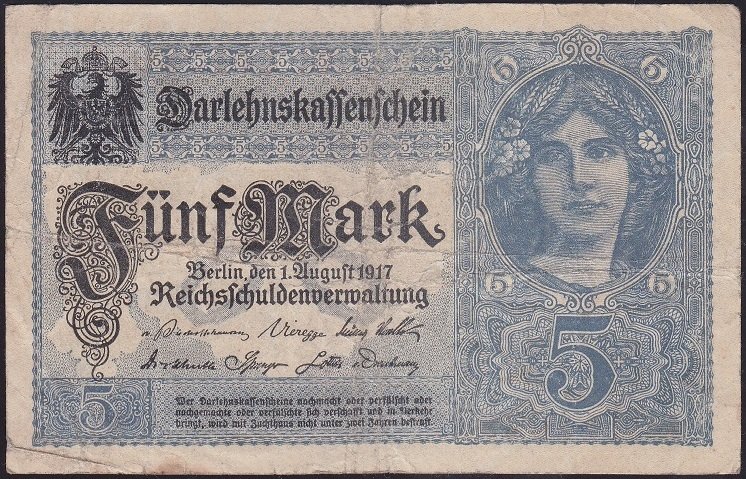 ALMANYA 5 MARK 1917 ÇOK TEMİZ