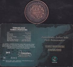 2015 Yılı 2.5 Lira Yavuz Muharebe Kruvazörü Hatıra Para Sertifikalı
