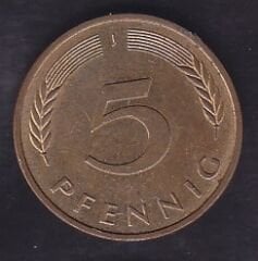 Almanya 5 Pfennig 1991 J