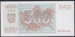 Litvanya 500 Talonu 1993 Çil KF391442