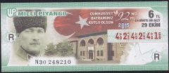 2015 29 Ekim Çeyrek Bilet - R Serisi