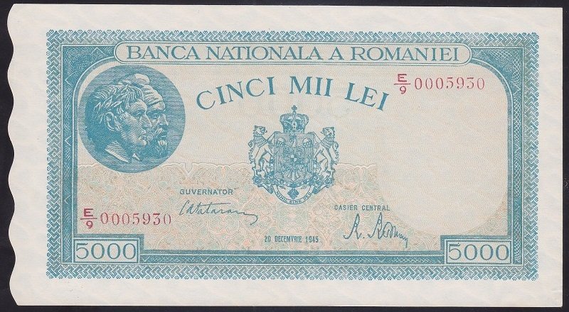 ROMANYA 5000 LEİ 1945 ÇİLALTI ÇİL