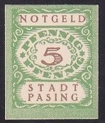 ALMANYA 5 PFENNİNG NOTGELD ÇİL ( PUL BOYUTUNDA)