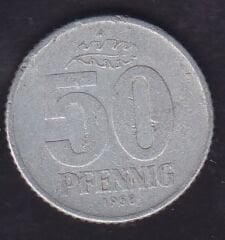 Demokratik Almanya 50 Pfennig 1958