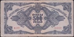 Macaristan 500 Pengo 1945 Temiz