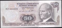 6.Emisyon 1.Tertip 50 Lira H27 322866 Ççt Çilaltı