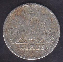1937 YILI 1 KURUŞ HALİYLE