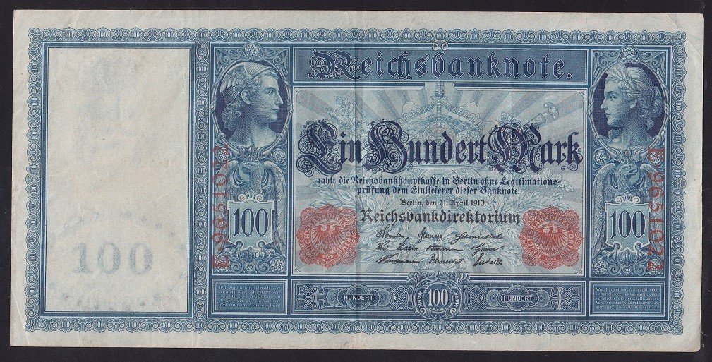 ALMANYA 100 MARK 1908 ÇOK TEMİZ