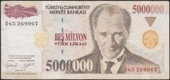7.Emisyon 5 000 000 Lira D65 269067 Temiz
