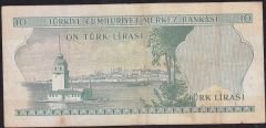 6.Emisyon 1.Tertip 10 Lira B24 272541 Çok Temiz