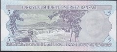 6.Emisyon 2.Tertip 5 Lira I85 165839 Çilaltı Çil