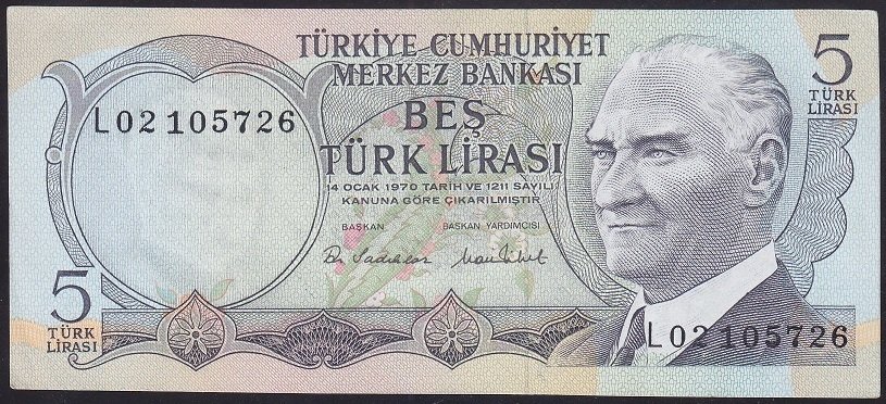 6.EMİSYON 2.TERTİP 5 LİRA L02 105726 ÇİLALTI ÇİL
