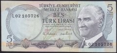 6.EMİSYON 2.TERTİP 5 LİRA L02 105726 ÇİLALTI ÇİL