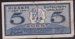 ALMANYA 5 PFENNİNG NOTGELD 1920 TEMİZ