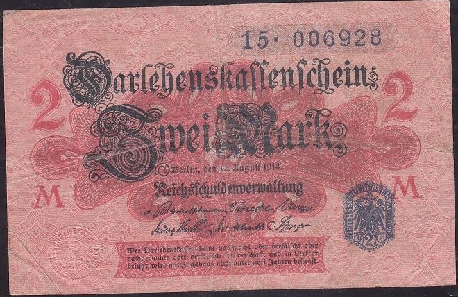Almanya 2 Mark 1914 Çok Temiz