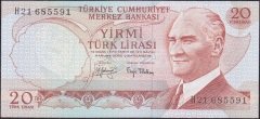 6.Emisyon 3.Tertip 20 Lira H21 685591 Çil