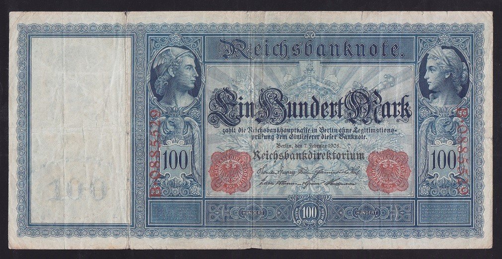 ALMANYA 100 MARK 1910 ÇOK ÇOK TEMİZ +