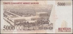 7.Emisyon 5 000 000 Lira D64 234541 Çok Temiz+