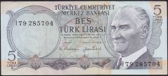 6.Emisyon 2.Tertip 5 Lira I79 285704 Çilaltı