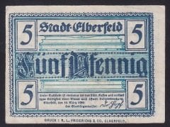 ALMANYA 5 PFENNİNG NOTGELD 1920 ÇÇT ÇİLALTI