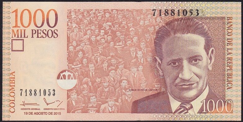 Kolombiya 1000 Pesos 2015 Çilaltı