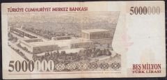 7.Emisyon 5 000 000 Lira K23 498501 Çok Temiz
