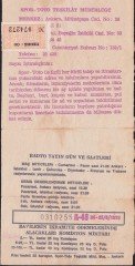 Spor Toto Kupon Kağıdı 1972