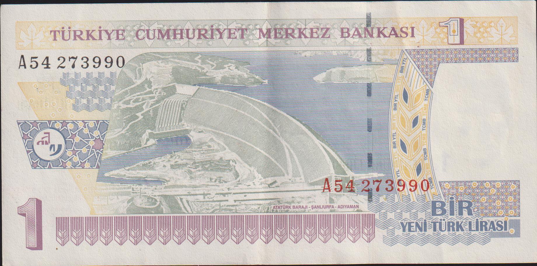 8.Emisyon 1 Ytl A54 273990 Ççt Çilaltı