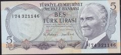 6.Emisyon 2.Tertip 5 Lira I74 321146 Çil