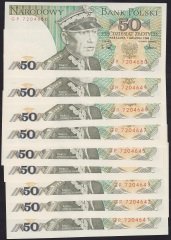 POLONYA 50 ZLOTY 1988 ÇİL SERİ TAKİPLİ (10 ADET)