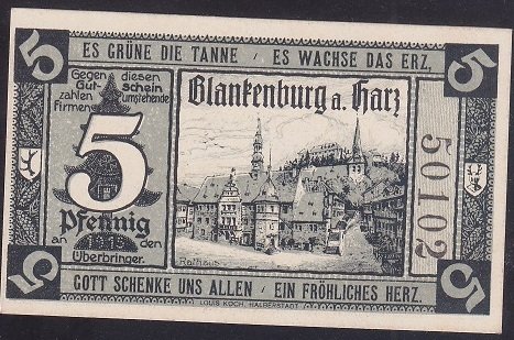 ALMANYA 5 PFENNİNG NOTGELD 1920 ÇİL