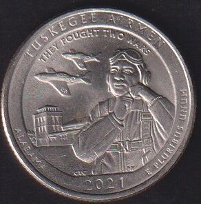 Amerika Çeyrek Dolar 2021 P Hatıra Tuskegee Airmen Ulusal Tarihi Bölgesi