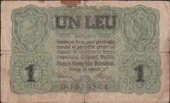 Romanya 1 Leu 1917 Çok Temiz Pick 3 - Alman İşgali