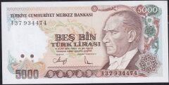 7.Emisyon 4.Tertip 5000 Lira I37 934474 Çil