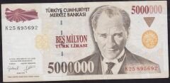 7.Emisyon 5 000 000 Lira K25 895692 Çok Temiz+