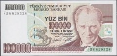 7.Emisyon 3.Tertip 100000 Lira F58 829328 Çil