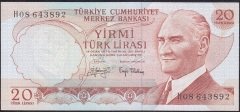 6.Emisyon 3.Tertip 20 Lira H08 643892 Çilaltı