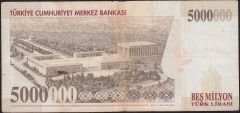 7.Emisyon 5 000 000 Lira D62 174761 Çok Temiz