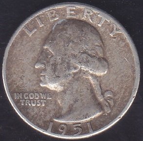 Amerika Çeyrek Dolar 1951 Gümüş