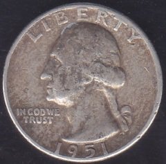 Amerika Çeyrek Dolar 1951 Gümüş