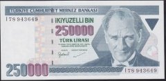 7.EMİSYON 3.TERTİP 250000 LİRA I78 943649 ÇİL