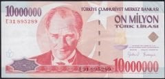 7.Emisyon 10 000 000 Lira E31 895289 Çok Temiz+
