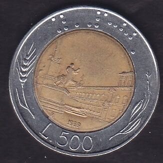 İtalya 500 Liret 1989