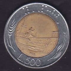 İtalya 500 Liret 1989