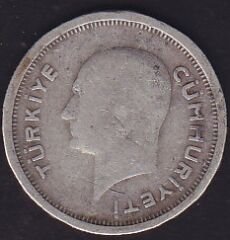 1936 Yılı 25 Kuruş Gümüş