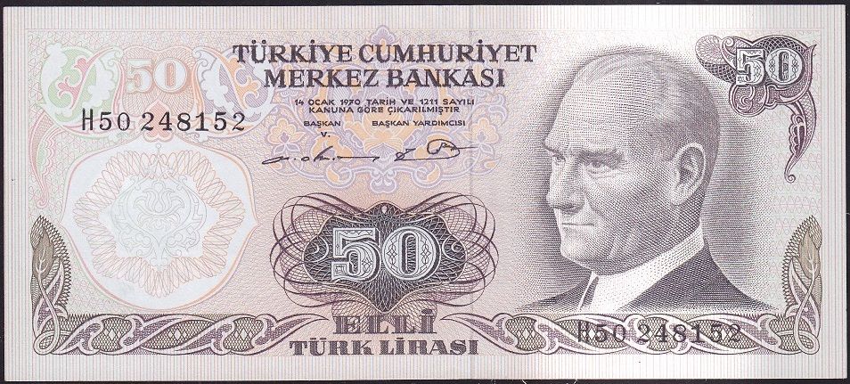 6.Emisyon 1.Tertip 50 Lira H50 248152 Çilaltı Çil