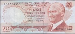 6.Emisyon 3.Tertip 20 Lira H06 588956 Çil