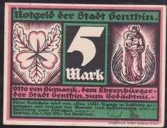 ALMANYA 5 MARK NOTGELD 1921 ÇİL